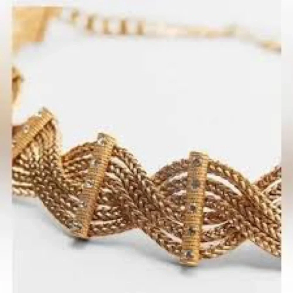 NWT Zara Rhinestone Multichain Belt